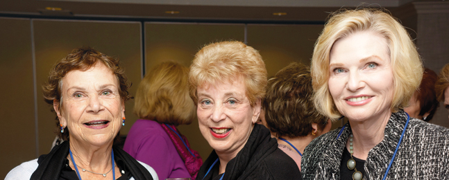 Three smiling women